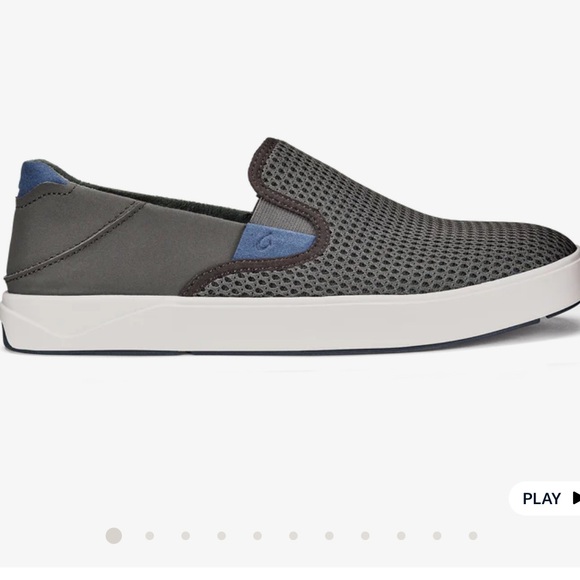 Olukai Lae’ahi Gray Slip-On Men's Shoes - Picture 1 of 7